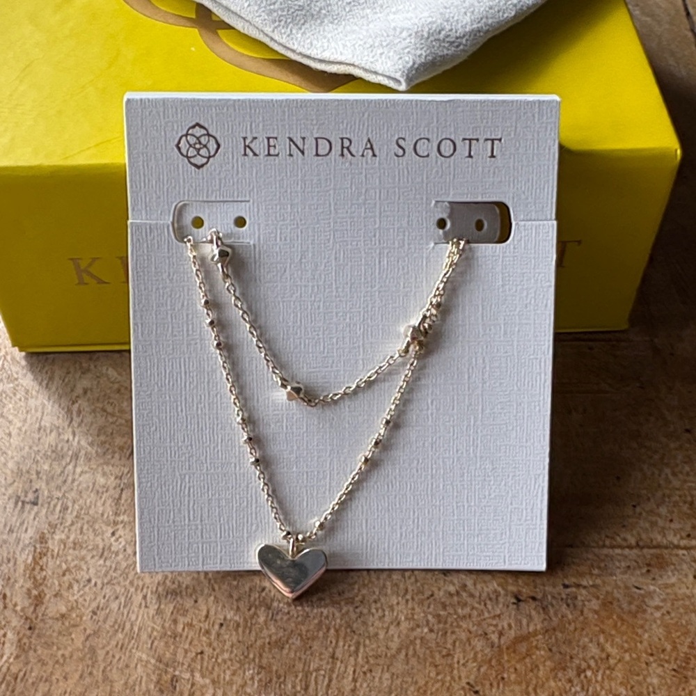 New Kendra Scott Ari Heart Multi Strand Necklace